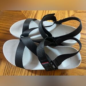 FitFlop Women's Surfa Back-Strap Sandals Size 9 Black and grey EUC